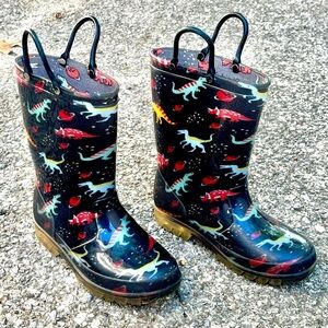 Kids Light-Up Dinosaur Rain Boots